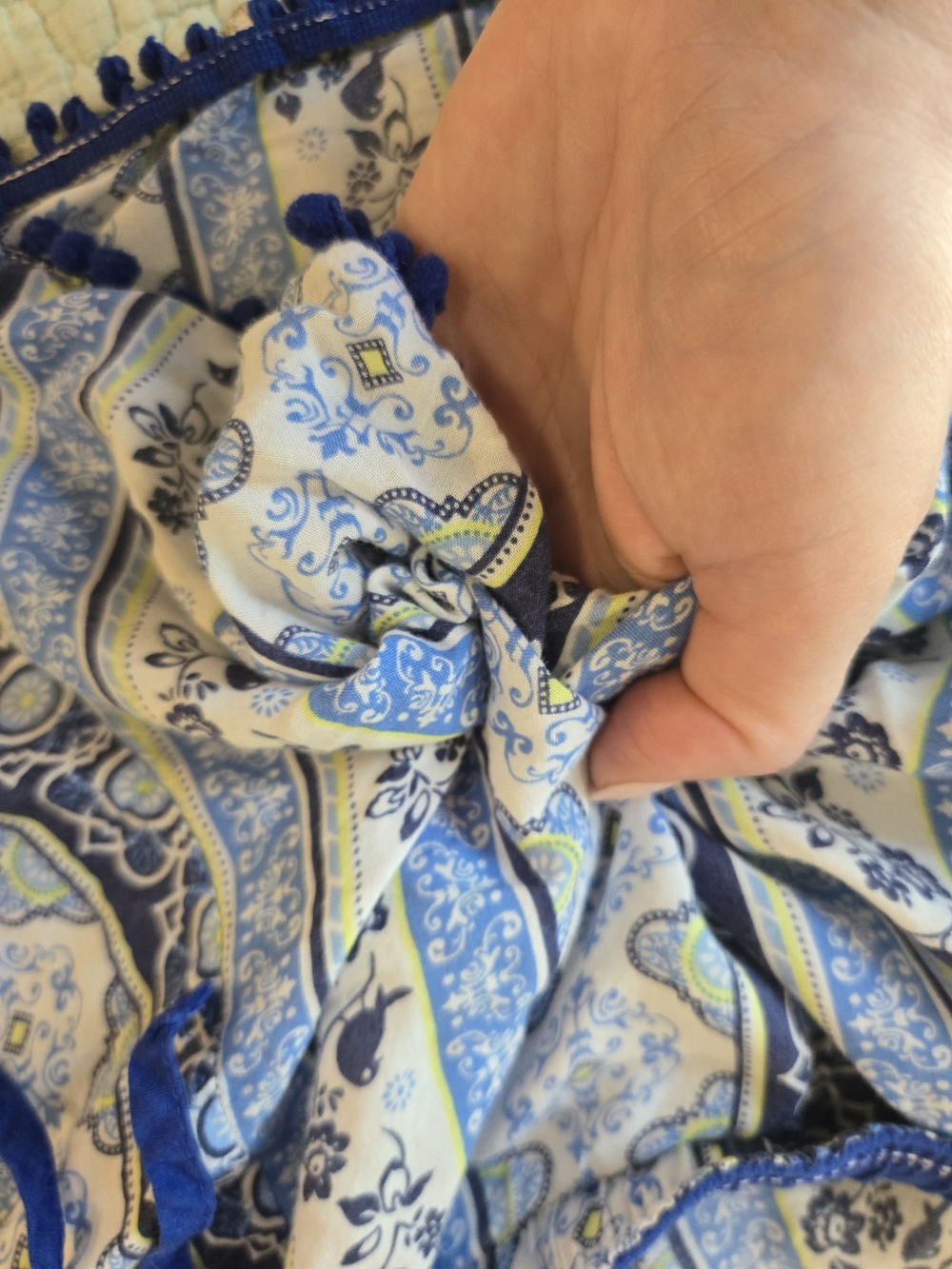 💚3 For $15 Mae Blue Patterned Pom-Pom Women’s Sleep/Casual Shorts - Picture 3 of 8